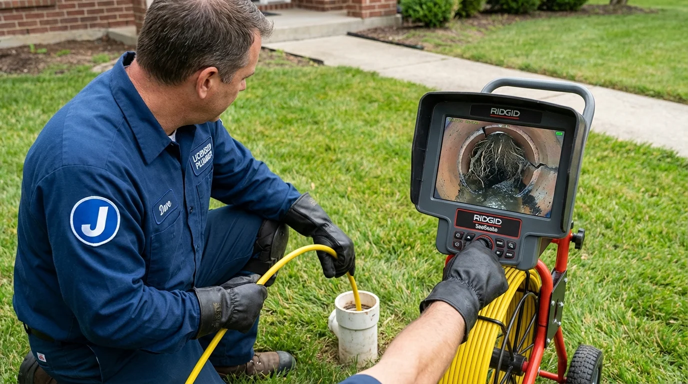Sewer camera inspection being performed by Johns Plumbing LLC in Moriches